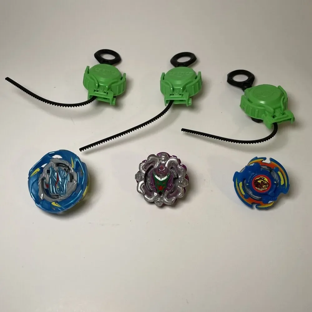 Beyblade Lot 3 Spinners 3 Launchers Burst Evolution SwitchStrike Dranzer Typhoon